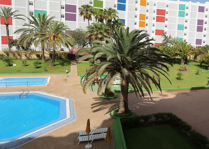 公寓 Agaete Parque: Vista Piscina 普拉亚戴尔雷安格莱斯